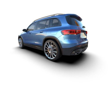 Işık arka planında modern bir araba. 3d oluşturma