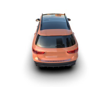 Beyaz arka planda modern SUV. 3d oluşturma