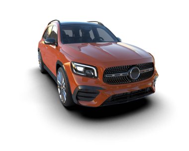 Siyah arka planda modern bir araba. 3d oluşturma