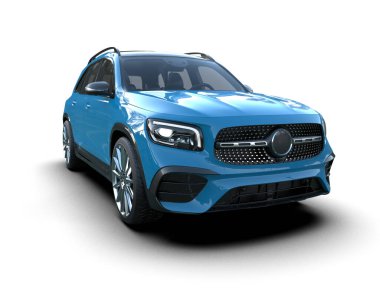 Mavi bir SUV 'un 3 boyutlu görüntüsü.
