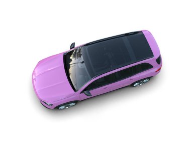 mor modern spor araba - üst görünüm