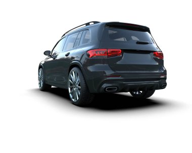 Beyaz arka planda lüks bir araba. 3d oluşturma