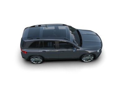 Beyaz arka planda bir araba. 3d oluşturma.