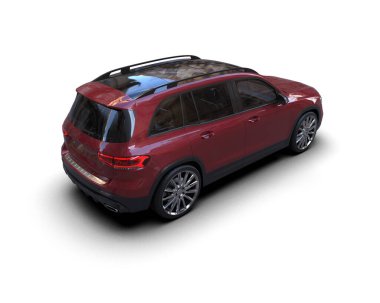 modern araba kırpma yolu ve gölgesi ile beyaz arka planda izole