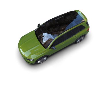 Beyaz arka planda modern şehir arabası. 3d illüstrasyon