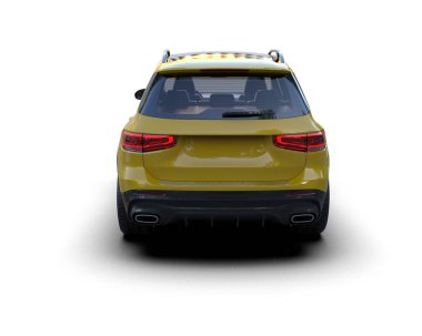 beyaz arka planlı modern araba - 3 boyutlu görüntüleme