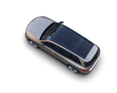 Beyaz arka planda modern lüks bir araba. 3 Boyutlu Hazırlama