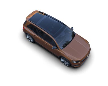 modern araba beyaz arka planda izole edilmiş. 3 boyutlu.