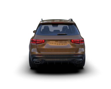 Beyaz arka planda modern SUV. 3d oluşturma