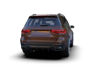 modern araba beyaz arka planda izole edildi. 3 boyutlu çizim - illüstrasyon