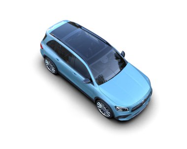 Araba beyaz arka planda izole edilmiş. 3D görüntüleme - illüstrasyon