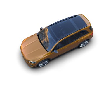 beyaz arkaplandaki modern araba 3 boyutlu görüntüleme