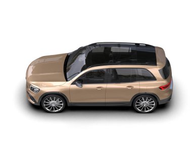 Lüks araba beyazda izole edilmiş. 3 Boyutlu Hazırlama