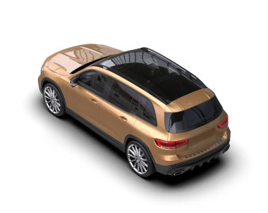 beyaz arkaplanda izole edilmiş araba 3 boyutlu görüntüleme