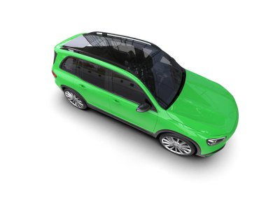 modern otomobil beyaz arka planda izole edildi. 3 boyutlu çizim - illüstrasyon