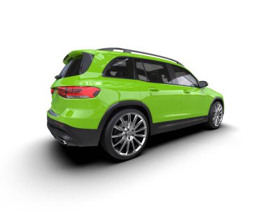 beyaz arkaplandaki modern araba 3 boyutlu görüntüleme