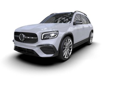 Mercedes - benz e - sınıf beyaz izole arka plan, 3D görüntüleme