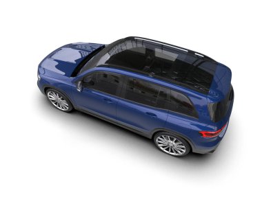 Beyaz arka planda bir araba. 3d oluşturma.