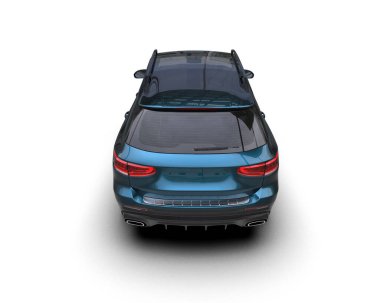 mavi modern SUV - üst görünüm