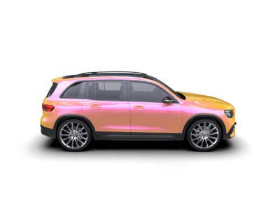 3 boyutlu pembe araba.