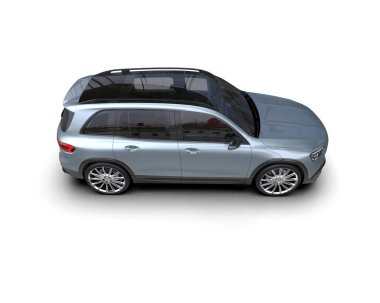 Arka planda izole edilmiş modern lüks araba. 3D görüntüleme - illüstrasyon