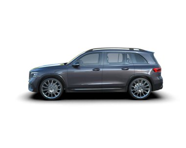 Beyaz arka planda lüks bir araba. 3d illüstrasyon.