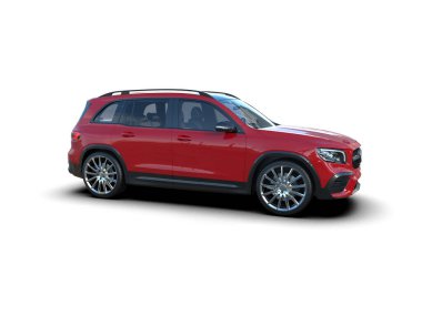 kırmızı lüks modern araba beyaz arka planda