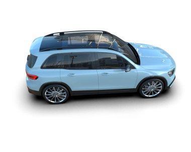 Araba arka planda izole. 3D görüntüleme - illüstrasyon