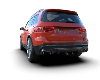 Beyaz arka planda modern bir araba. 3 Boyutlu Hazırlama