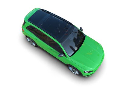 Modern araba beyazda izole edilmiş. 3d oluşturma