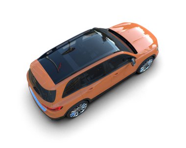 modern araba beyaz arka planda izole edilmiş.