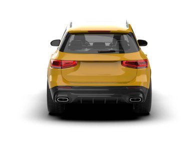 Modern araba beyazda izole edilmiş. 3D görüntüleme - illüstrasyon