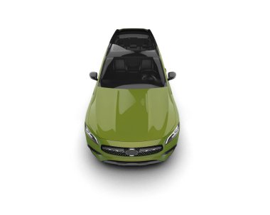 Beyaz arka plan üzerinde izole yeşil modern araba