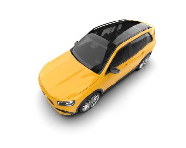 Beyaz üzerine üç boyutlu araba.