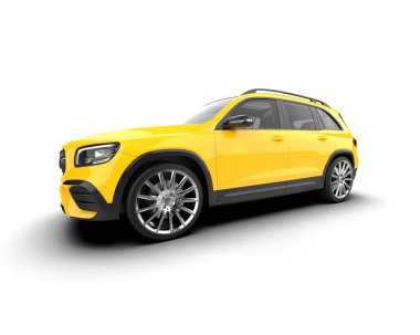 siyah lüks modern araba - sarı - ön manzara.