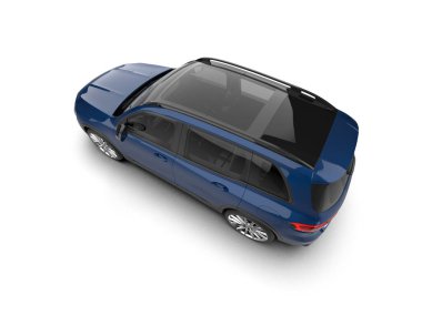 Modern araba beyazda izole edilmiş. 3D görüntüleme - illüstrasyon