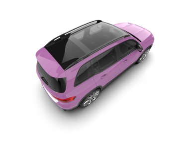 Beyaz yüzeyi olan pembe bir araba.