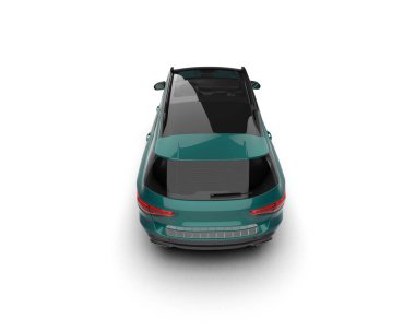 Araç 3D görüntüleme beyaz arkaplanda izole edildi