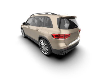 beyaz arkaplanda izole edilmiş bir araba