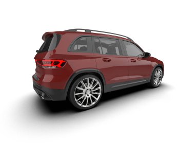 Beyaz arka planda modern SUV. 3d oluşturma