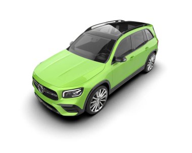 modern yeşil araba beyaz arkaplanda izole