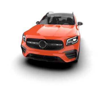 beyaz arka planda modern araba 3 boyutlu görüntüleme