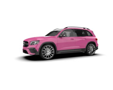 Pembe SUV ve modern şehir cipi