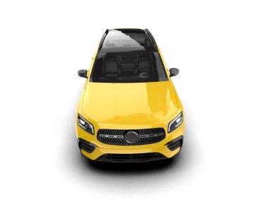 modern sarı spor araba - beyaz arka planda 3D görüntüleme
