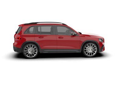 Modern lüks SUV beyaz arka planda izole edilmiş. 3 boyutlu - 3 boyutlu.