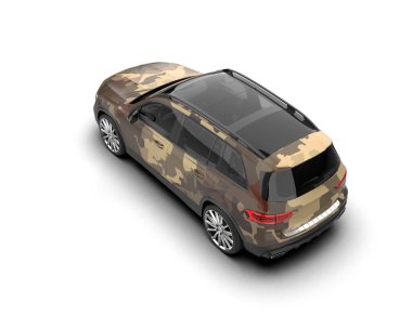 Beyaz arka planda modern SUV. 3d oluşturma