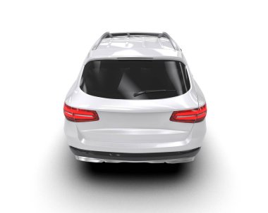 Beyaz arka planda beyaz modern SUV