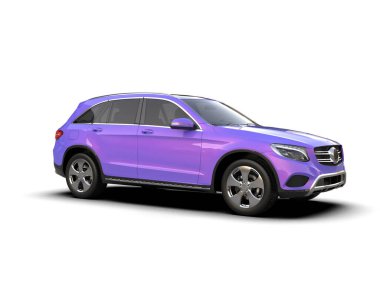 Pembe lüks sedan aile arabası - 3 boyutlu.