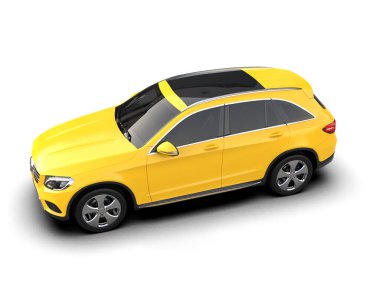 sarı modern araba - 3D görüntüleme
