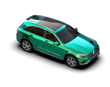 beyaz arka planda modern kompakt araba.